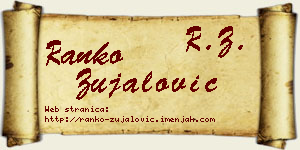 Ranko Zujalović vizit kartica